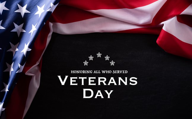 Veterans Day image with flag